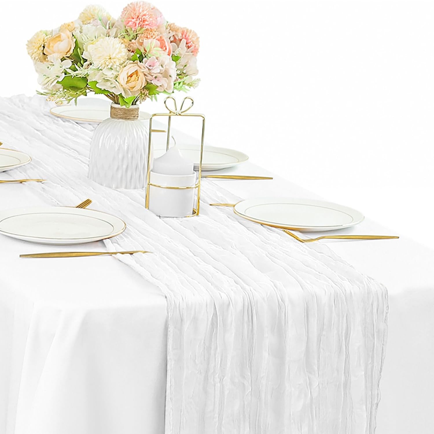 12 Pcs 10FT Sage Green Cheesecloth Table Runner 35 x 120 Inches Long Runner for Tables Gauze Fabric Boho Table Runner Decoration Rustic Sheer Runner for Wedding Baby Shower Birthday Party (Sage Green)