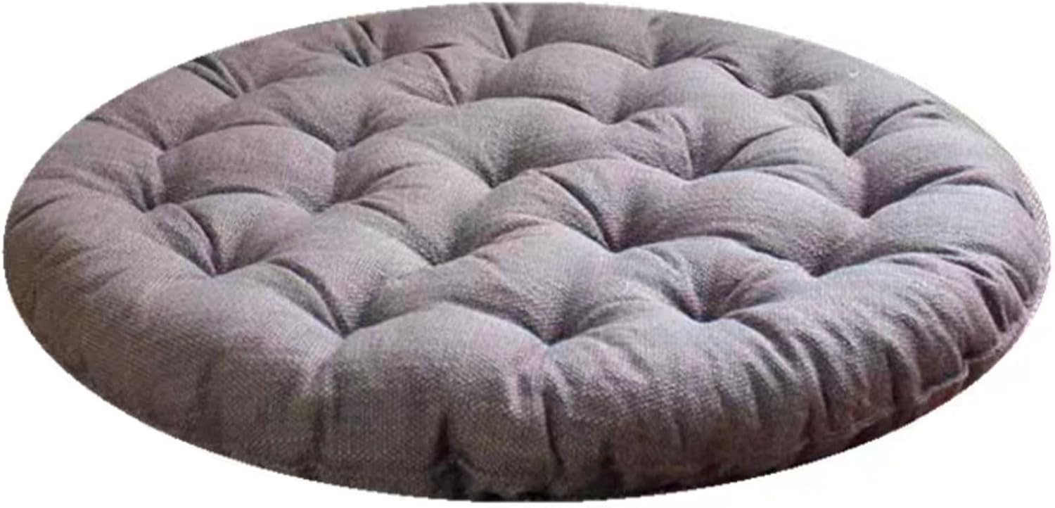 ZUODGGG Large Linen Floor Cushions,Round Futon Pillows Japanese Style Tufted Floor Pillows Meditation Cushions for Seating On Pad for Yoga Sofa Balcony(Size:75x75cm(30x30inch),Color:Beige)