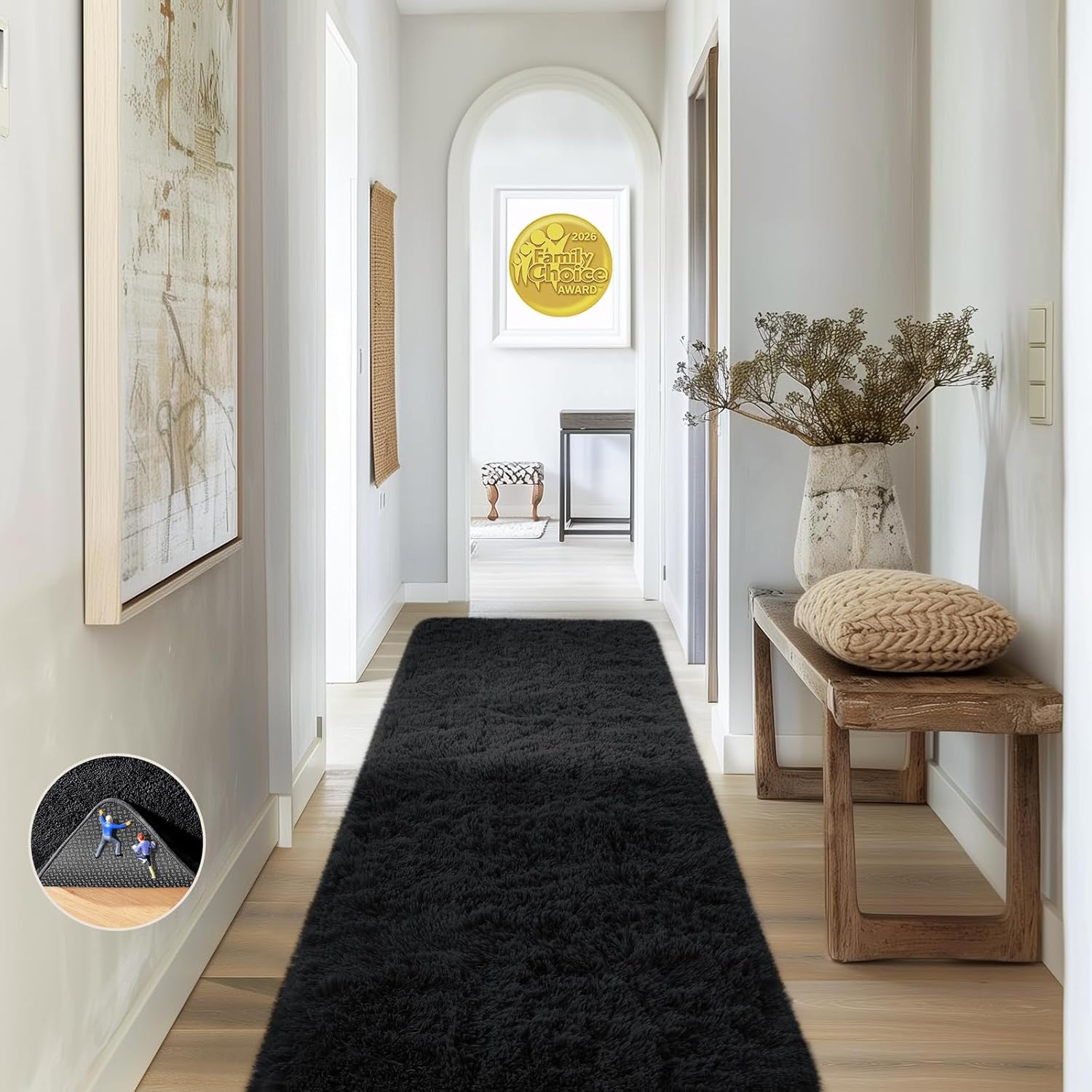 Ophanie Area Rugs 9x12 Living Room, Large Grey Bedroom Carpet, Big Shag Indoor Thick Soft Nursery Rug, Gray Fluffy Carpets for Boy and Girls Room Dorm Home Decor Aesthetic