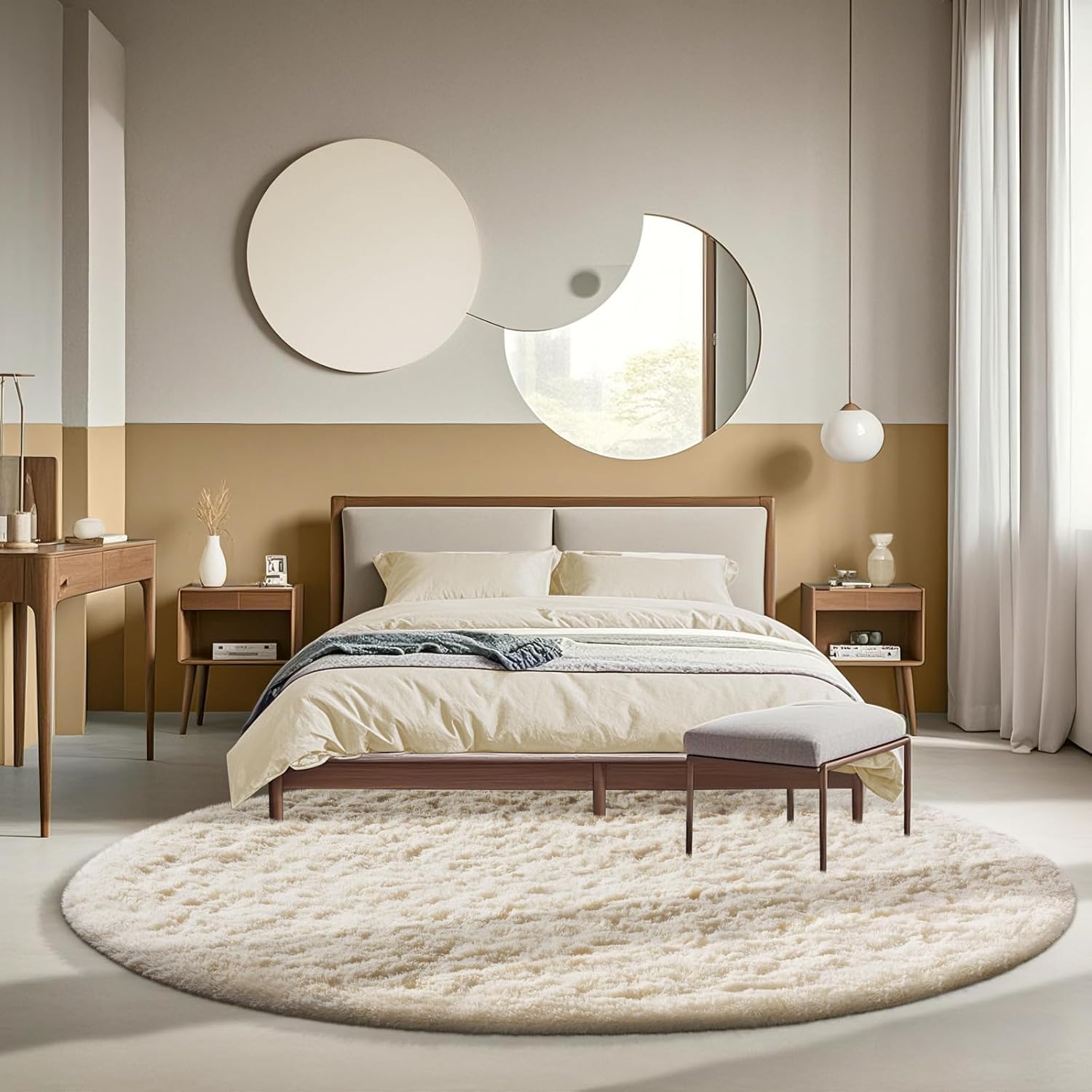 Ophanie Area Rugs 9x12 Living Room, Large Grey Bedroom Carpet, Big Shag Indoor Thick Soft Nursery Rug, Gray Fluffy Carpets for Boy and Girls Room Dorm Home Decor Aesthetic