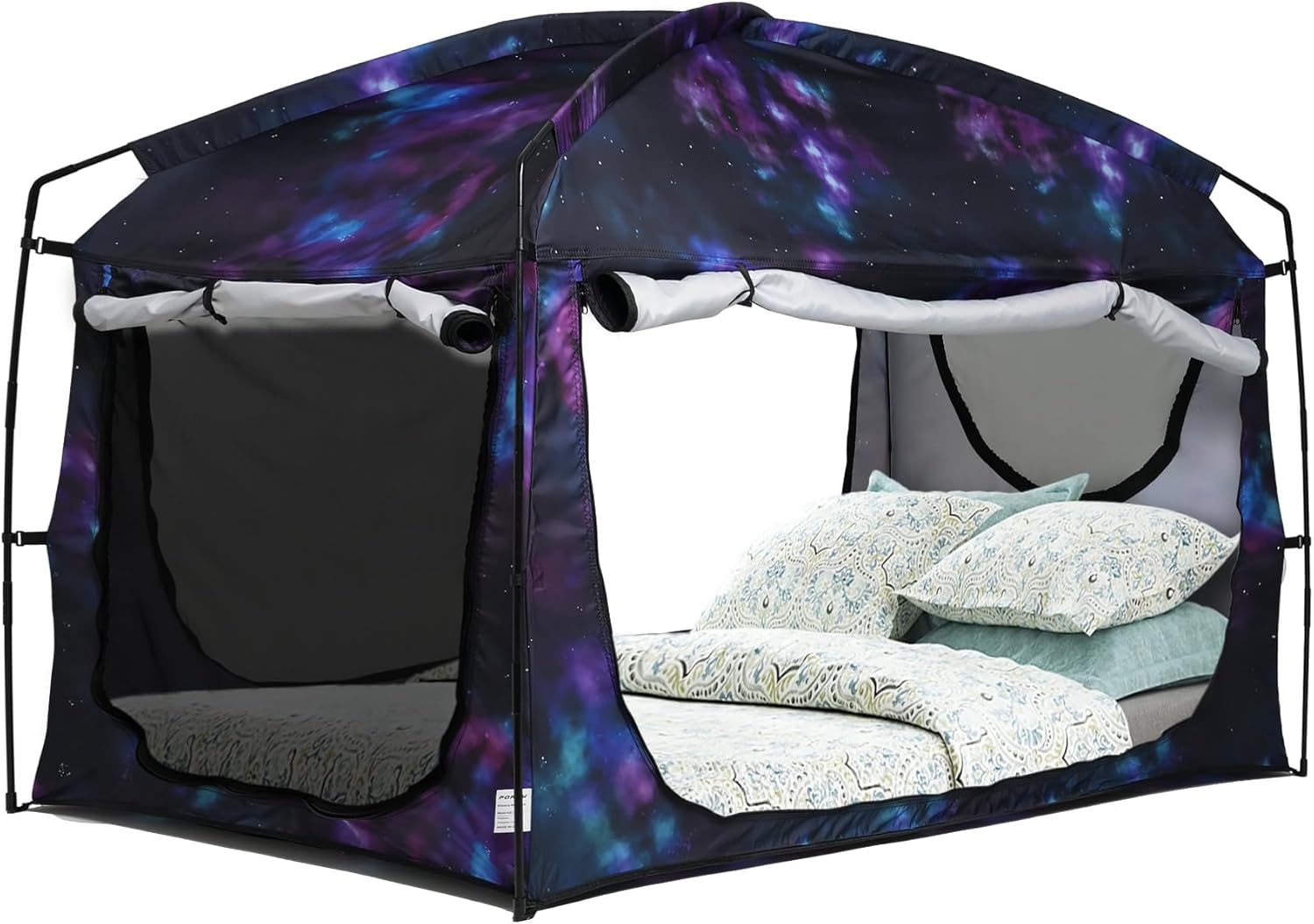 Bed Tent,Portable Privacy Sleeping Bed Canopy,Blackout 90% Drapes for Kids and Adult,Indoor Space Tent with Breathable Large Mesh Windows