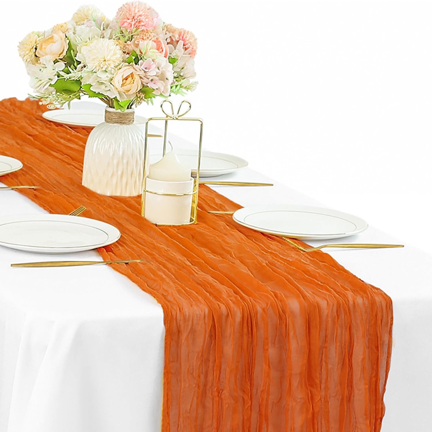 12 Pcs 10FT Sage Green Cheesecloth Table Runner 35 x 120 Inches Long Runner for Tables Gauze Fabric Boho Table Runner Decoration Rustic Sheer Runner for Wedding Baby Shower Birthday Party (Sage Green)