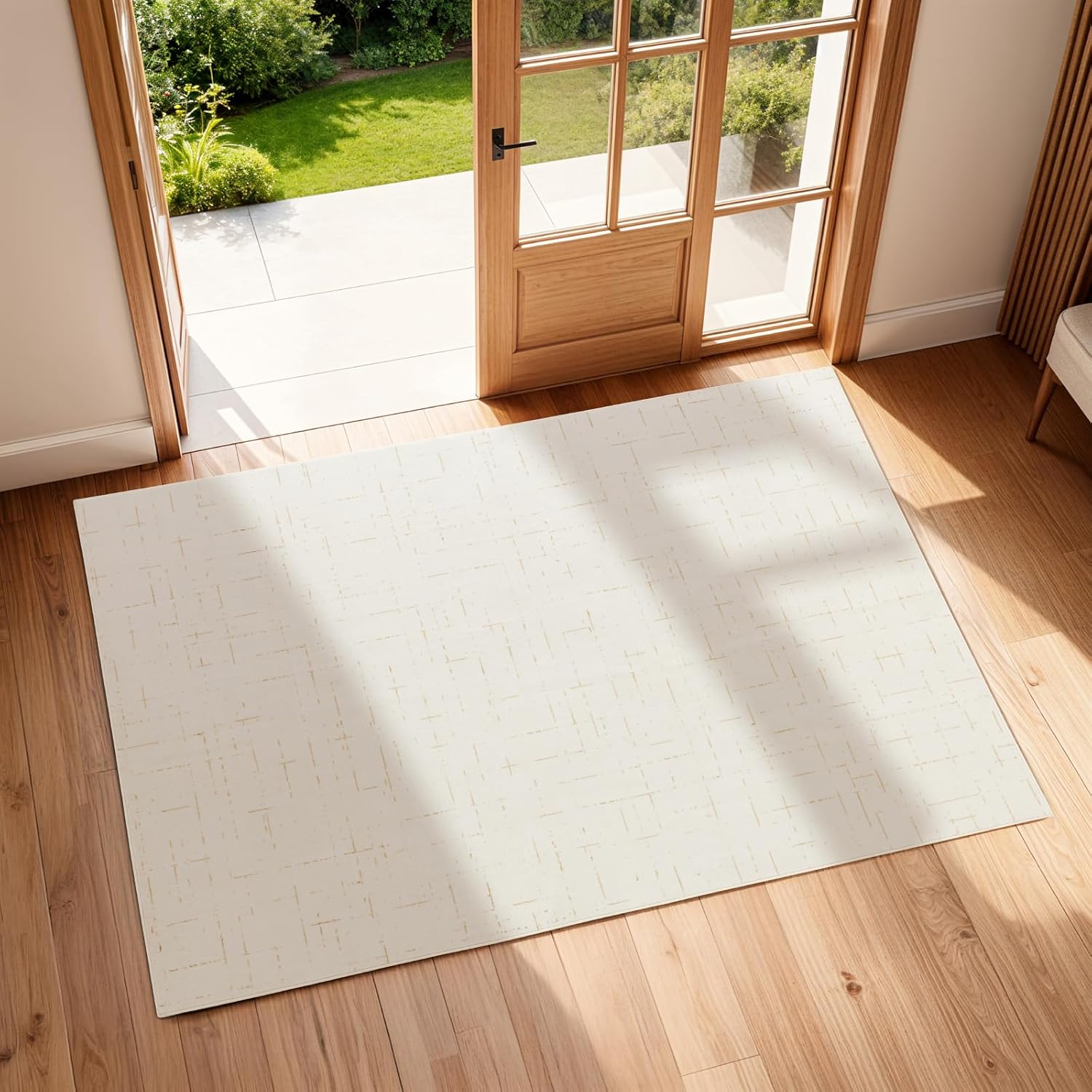 LIANLAM Washable Rug 8x10 Area Rugs for Living Room - Stain Resistant Non-Slip Backing Boho Rug for Bedroom,Durable & Ultra-Thin Vintage Large Area Rug(8x10,Black)