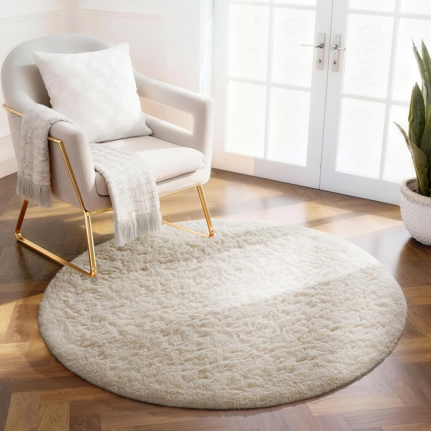 Ophanie Area Rugs 9x12 Living Room, Large Grey Bedroom Carpet, Big Shag Indoor Thick Soft Nursery Rug, Gray Fluffy Carpets for Boy and Girls Room Dorm Home Decor Aesthetic