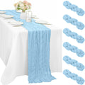 12 Pcs 10FT Sage Green Cheesecloth Table Runner 35 x 120 Inches Long Runner for Tables Gauze Fabric Boho Table Runner Decoration Rustic Sheer Runner for Wedding Baby Shower Birthday Party (Sage Green)