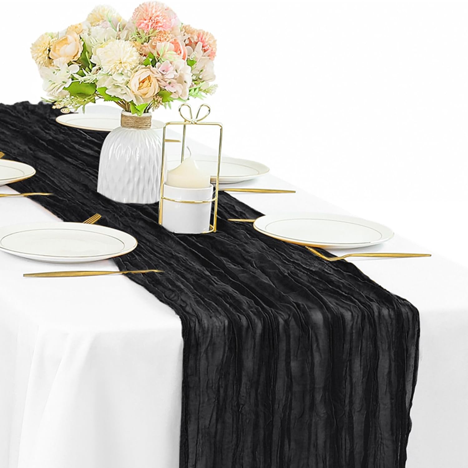 12 Pcs 10FT Sage Green Cheesecloth Table Runner 35 x 120 Inches Long Runner for Tables Gauze Fabric Boho Table Runner Decoration Rustic Sheer Runner for Wedding Baby Shower Birthday Party (Sage Green)