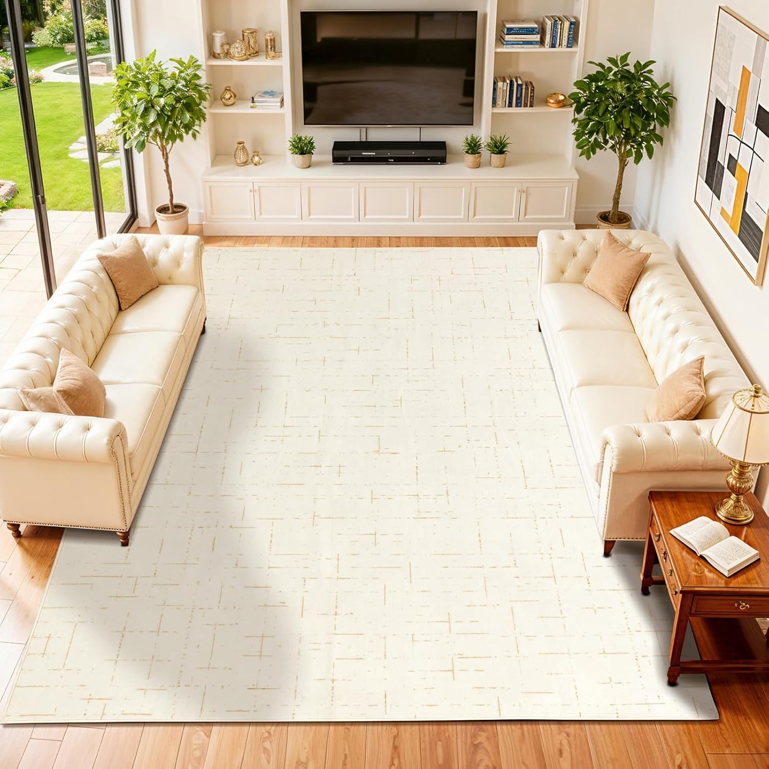 LIANLAM Washable Rug 8x10 Area Rugs for Living Room - Stain Resistant Non-Slip Backing Boho Rug for Bedroom,Durable & Ultra-Thin Vintage Large Area Rug(8x10,Black)