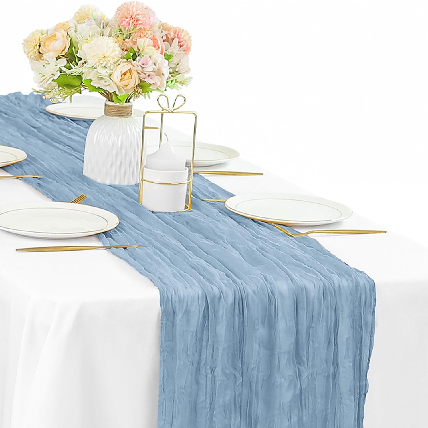 12 Pcs 10FT Sage Green Cheesecloth Table Runner 35 x 120 Inches Long Runner for Tables Gauze Fabric Boho Table Runner Decoration Rustic Sheer Runner for Wedding Baby Shower Birthday Party (Sage Green)