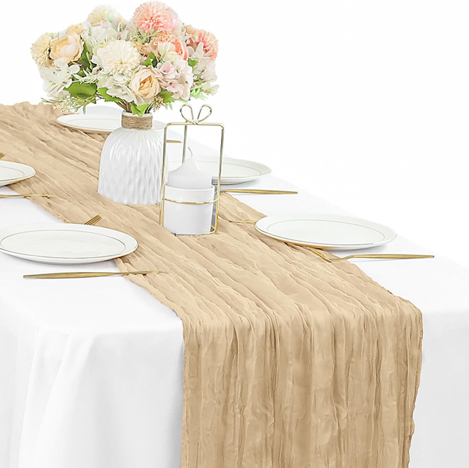 12 Pcs 10FT Sage Green Cheesecloth Table Runner 35 x 120 Inches Long Runner for Tables Gauze Fabric Boho Table Runner Decoration Rustic Sheer Runner for Wedding Baby Shower Birthday Party (Sage Green)