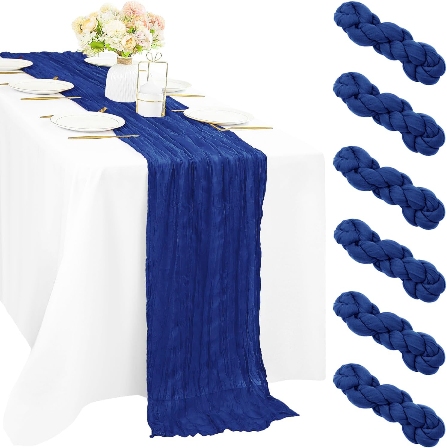 12 Pcs 10FT Sage Green Cheesecloth Table Runner 35 x 120 Inches Long Runner for Tables Gauze Fabric Boho Table Runner Decoration Rustic Sheer Runner for Wedding Baby Shower Birthday Party (Sage Green)