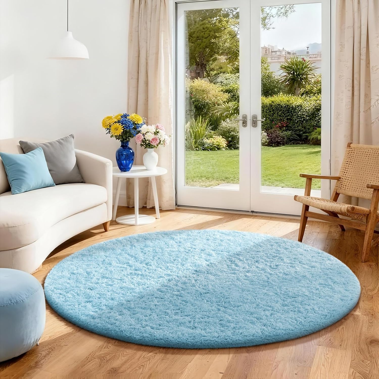 Ophanie Area Rugs 9x12 Living Room, Large Grey Bedroom Carpet, Big Shag Indoor Thick Soft Nursery Rug, Gray Fluffy Carpets for Boy and Girls Room Dorm Home Decor Aesthetic