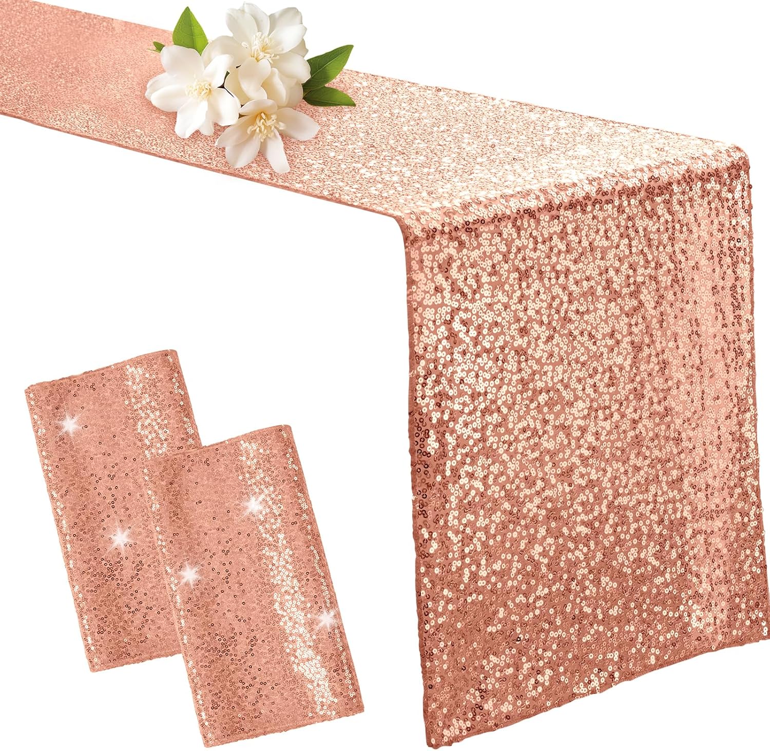 Aormenzy 12 Pack Silver Sequin Table Runner 12" x 72", Glitter Sparkle Sequin Runners for Birthday Party Wedding Banquet & Baby Shower, Party Table Decorations Supplies