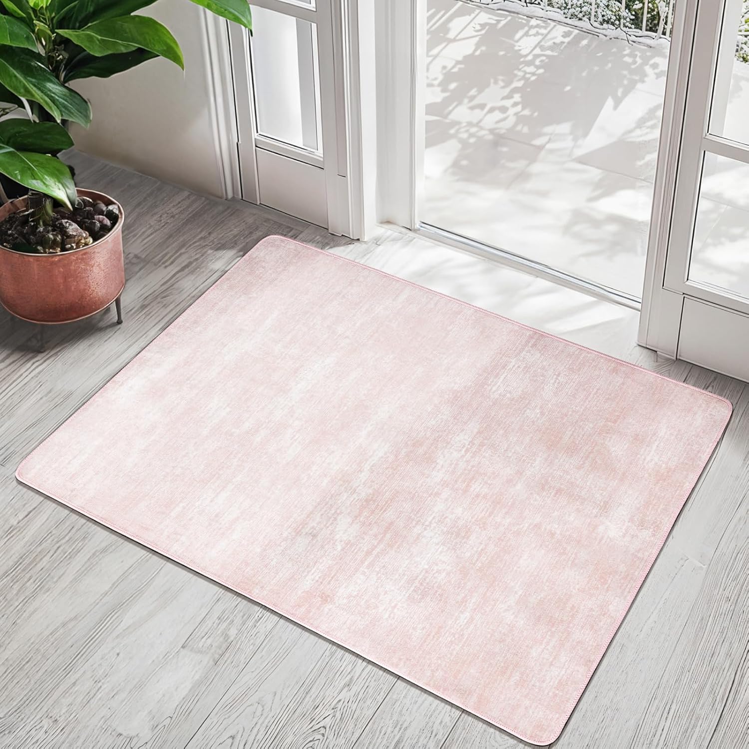 LIANLAM Washable Rug 8x10 Area Rugs for Living Room - Stain Resistant Non-Slip Backing Boho Rug for Bedroom,Durable & Ultra-Thin Vintage Large Area Rug(8x10,Black)