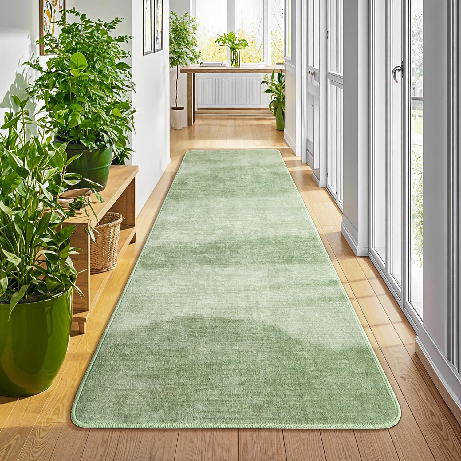 LIANLAM Washable Rug 8x10 Area Rugs for Living Room - Stain Resistant Non-Slip Backing Boho Rug for Bedroom,Durable & Ultra-Thin Vintage Large Area Rug(8x10,Black)