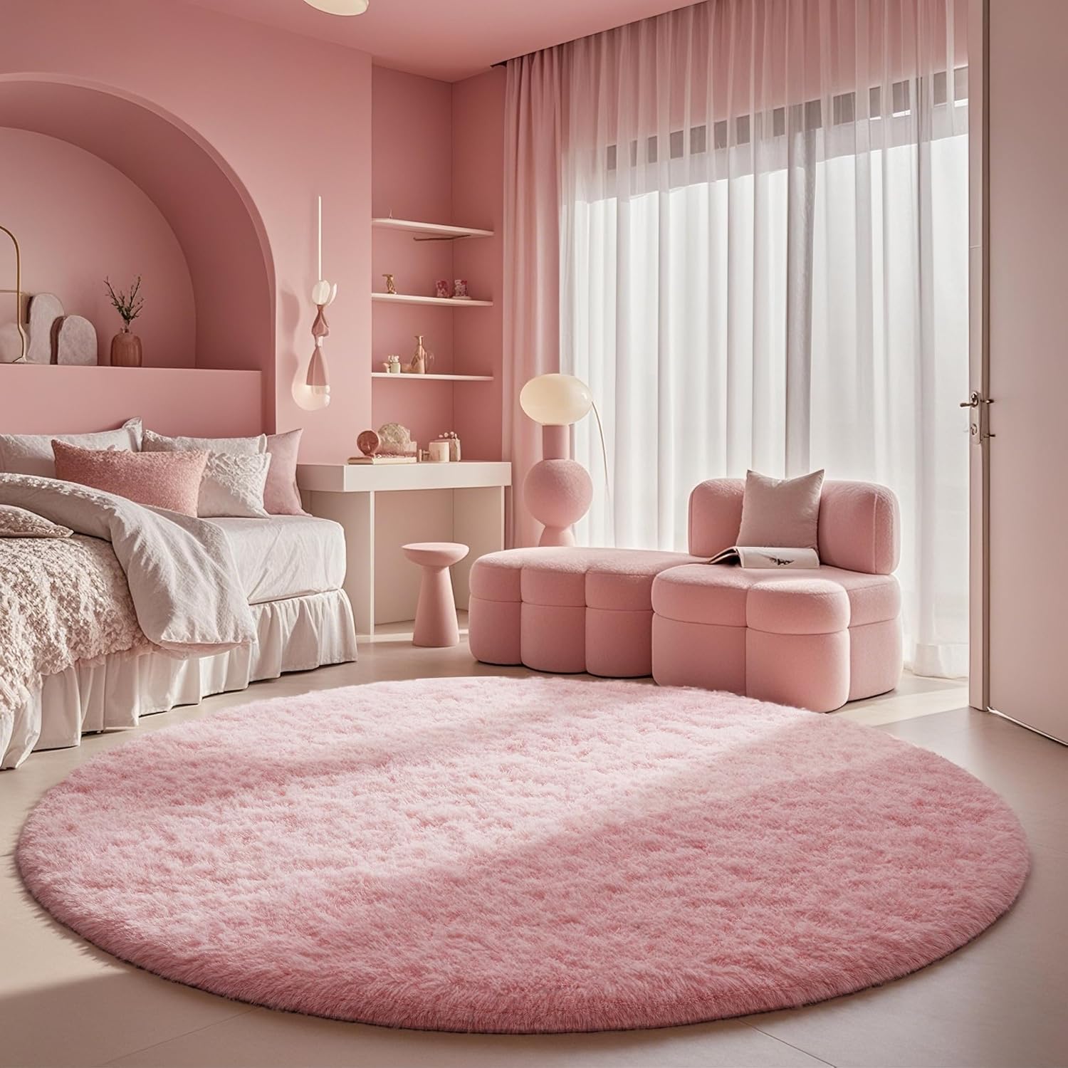 Ophanie Area Rugs 9x12 Living Room, Large Grey Bedroom Carpet, Big Shag Indoor Thick Soft Nursery Rug, Gray Fluffy Carpets for Boy and Girls Room Dorm Home Decor Aesthetic