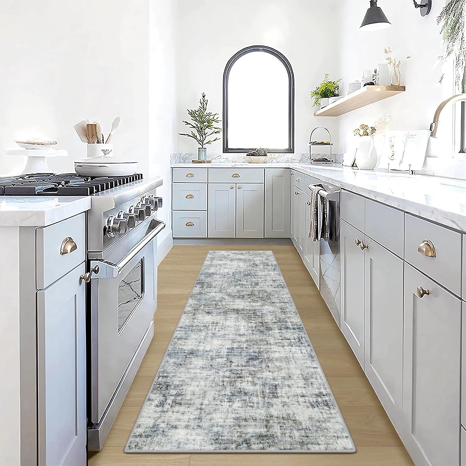 8x10 Area Rugs Washable Rug: Large Modern Abstract Living Room Rug Soft Anti-Skid Thin Carpet Indoor Floor Non-Shedding Carpets for Bedroom Dining Farmhouse Nursery Home Office Black Grey Gold