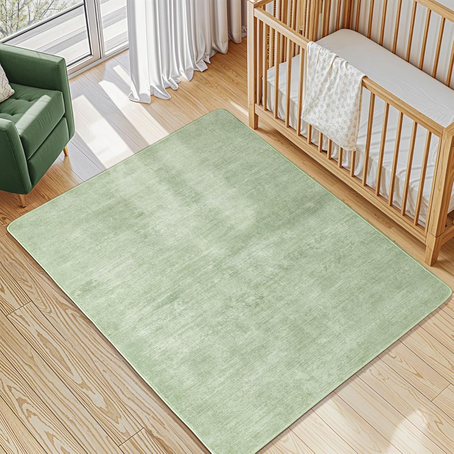 LIANLAM Washable Rug 8x10 Area Rugs for Living Room - Stain Resistant Non-Slip Backing Boho Rug for Bedroom,Durable & Ultra-Thin Vintage Large Area Rug(8x10,Black)