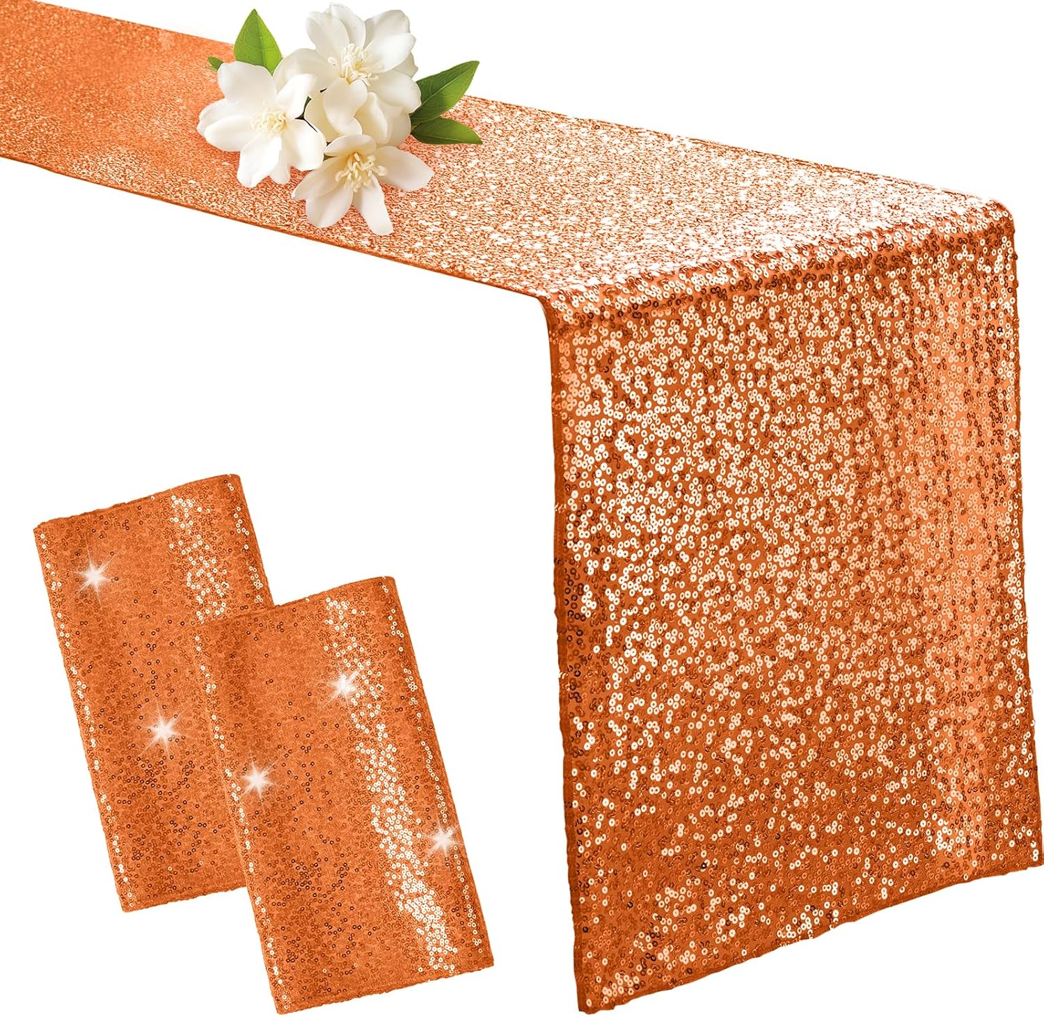 Aormenzy 12 Pack Silver Sequin Table Runner 12" x 72", Glitter Sparkle Sequin Runners for Birthday Party Wedding Banquet & Baby Shower, Party Table Decorations Supplies