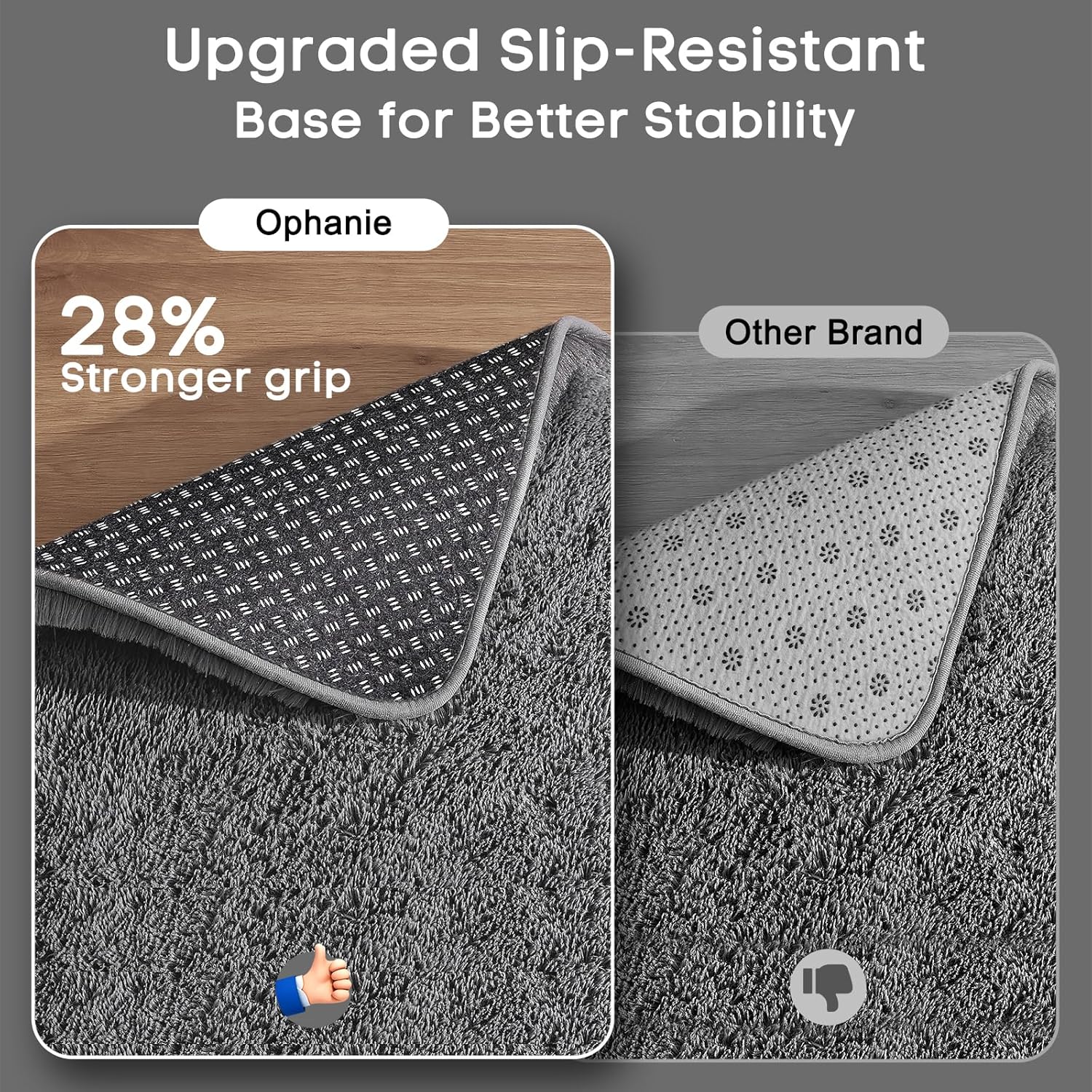 Ophanie Area Rugs 9x12 Living Room, Large Grey Bedroom Carpet, Big Shag Indoor Thick Soft Nursery Rug, Gray Fluffy Carpets for Boy and Girls Room Dorm Home Decor Aesthetic