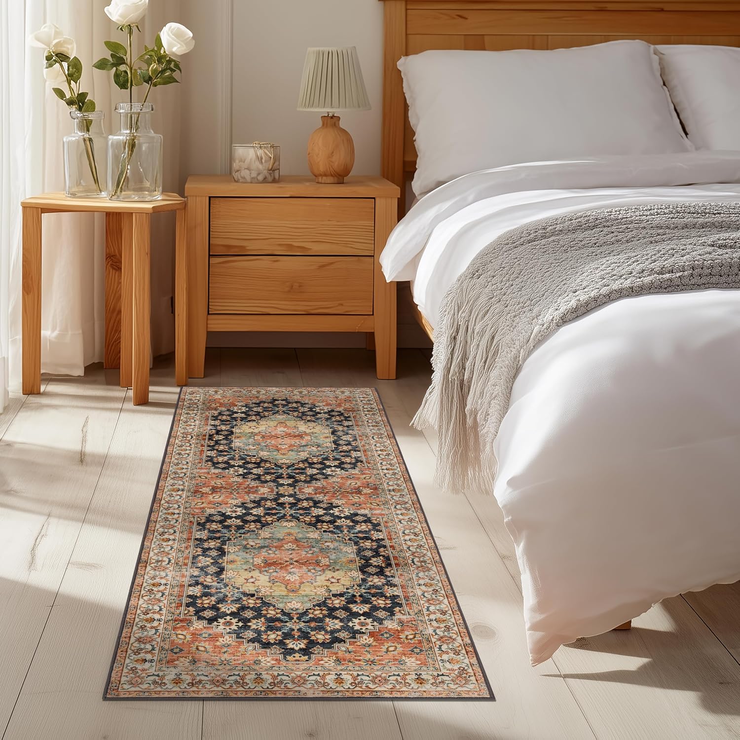 Ruaruarug Area Rug Non Slip Machine Washable Ultra Soft Living Room/Bedroom/Kitchen/Outdoor/Classroom Black Grey, 8'×10'